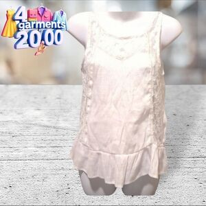 Mudd sheer white lacey tank size S